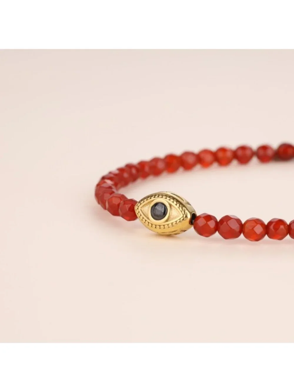 Evil Eye Beaded Bracelet for Women, 4MM Black Tourmaline Lapis Lazuli Gemstone